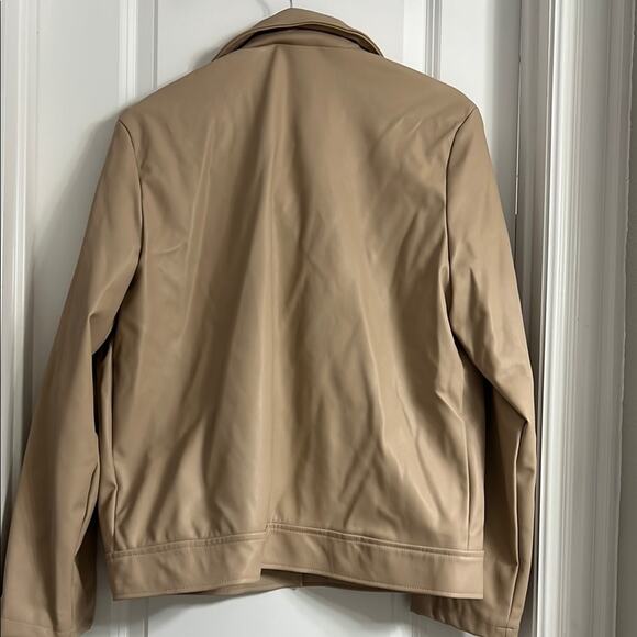 NVLT Tan Vegan Leather Jacket Cropped Classic | Size M - Picture 9 of 9